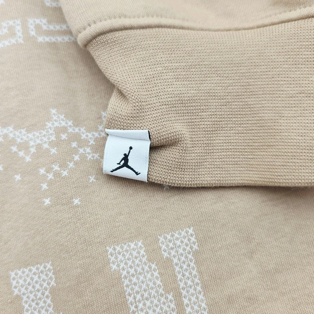 Jordan Essentials Men Holiday Fleece Crewneck Sweatshirt Hemp FD7463-200 M